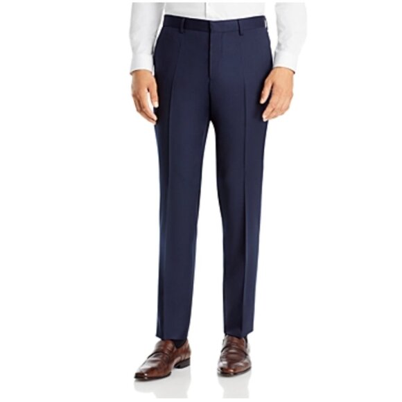 Hugo Boss Genius Pants Slacks Mens 56 IT 40 US Navy Blue Slim Fit Virgin Wool
